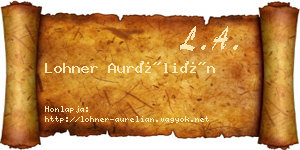 Lohner Aurélián névjegykártya
